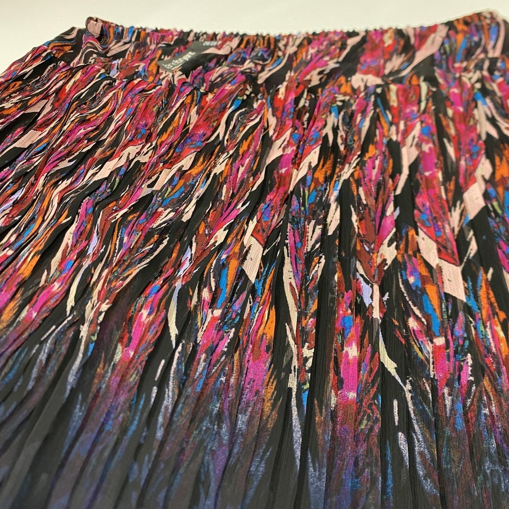 Lane Bryant Skirt Womens 26/28 Multicolor Pleated Mini Ombre Abstract Print - Picture 6 of 11